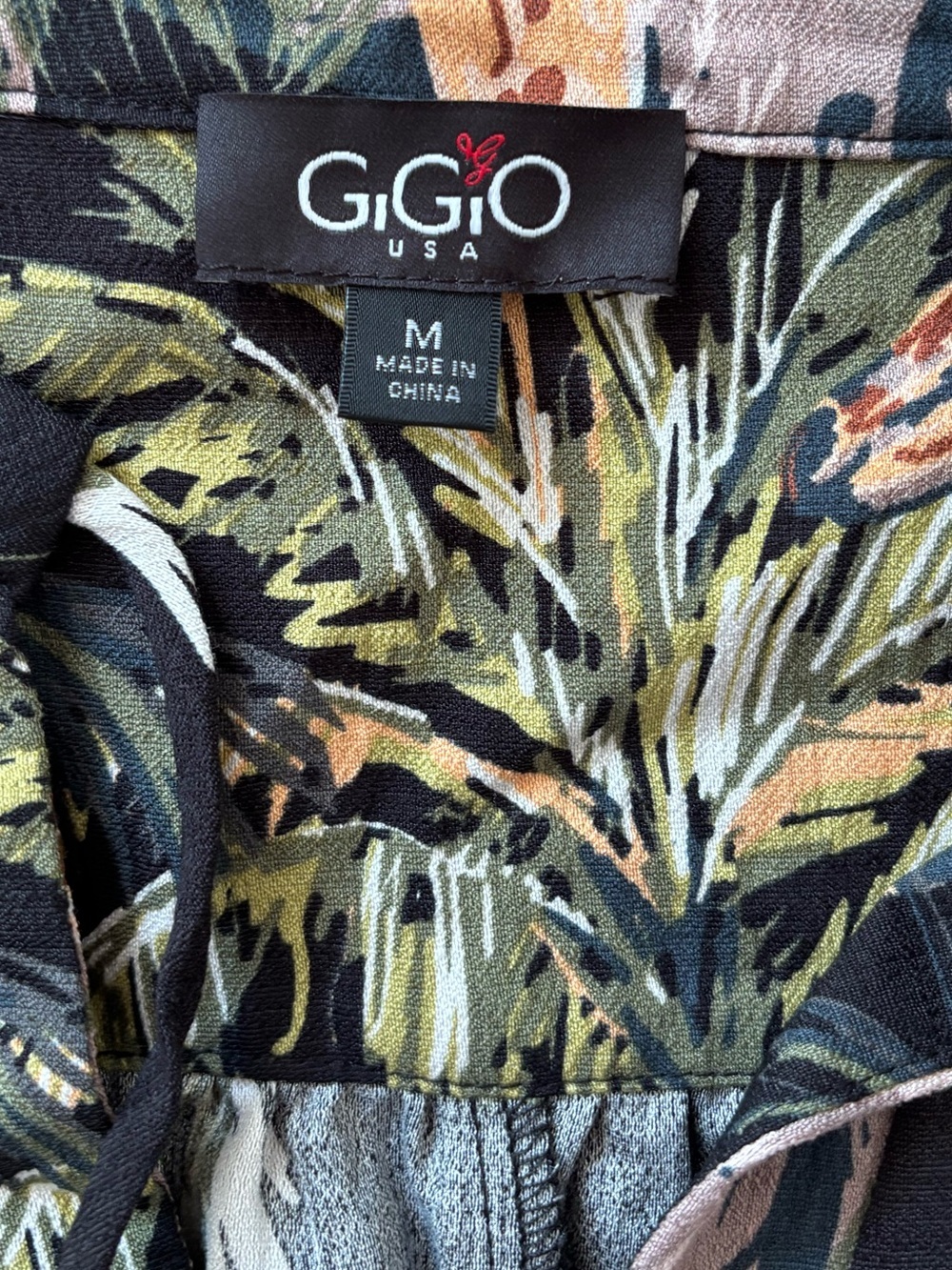 GIGIO USA Dress Medium Safari Print Ruffle Sleeve Babydoll Rayon - Picture 5 of 8